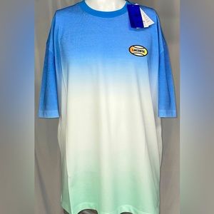 Lacoste Live Ombré Blue White Green Performance Shirt Cotton New XL Jersey New
